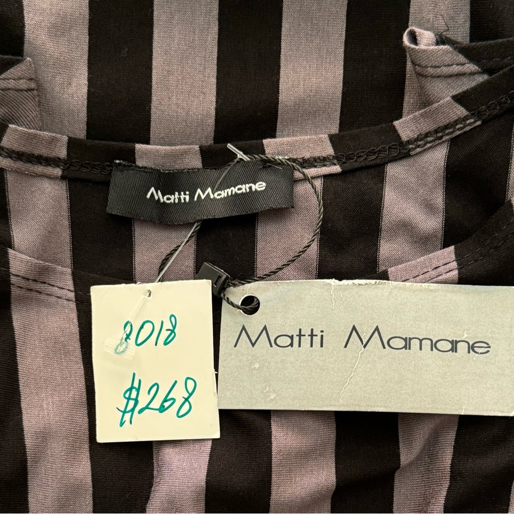 NWT Matti Mamane Avant Garde Striped High Low Maxi Dress. Medium - Picture 5 of 7